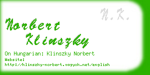 norbert klinszky business card